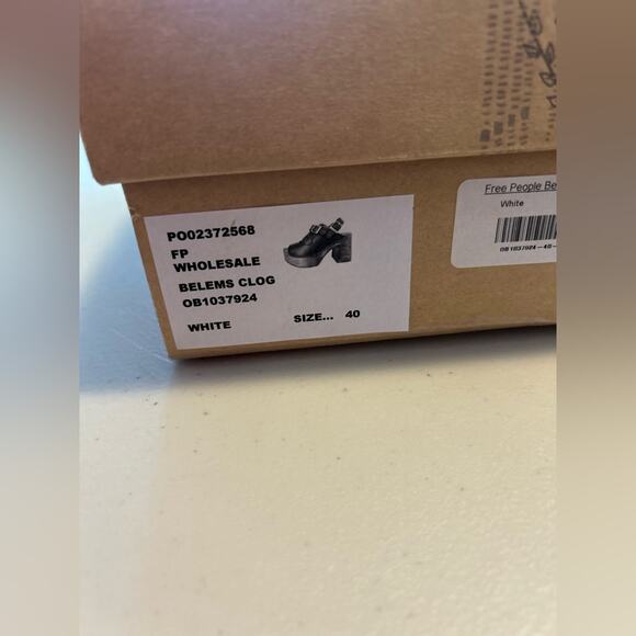 Free People Belem's Clogs White Size 40 New in Box - Picture 7 of 9